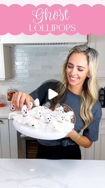 Jamie Dinardi-Dill | Sweetly Jamie on Instagram: "Easy Ghost Lollipops! 👻 super cute for an easy little treat to send into school or to display at a Halloween party- just grab some styrofoam and pop the lollipops in! I used coffee filters, rubber bands (clear would have been better but 🤷🏼‍♀️), a sharpie and lollipops to make these, so simple!" Ghost Lollipops, Blow Pop, Halloween Treat, Coffee Filters, Rubber Bands, Halloween Treats, Lollipop, Halloween Party, Party Ideas