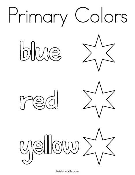 Primary Colors Coloring Page - Twisty Noodle Primary Colours Activity, Primary Colors Worksheet, Colors Coloring Pages, Tracing Font, Color Activities For Toddlers, Mixing Primary Colors, Color Worksheets For Preschool, Preschool Color Activities, Nursery Worksheets