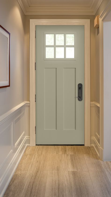 Fiberglass Double Entry Doors, Blue Craftsman, Craftsman Style Front Doors, Craftsman Front Door, Fiberglass Front Entry Doors, Craftsman Front Doors, Single Front Door, Coastal Blues, Craftsman Style Doors