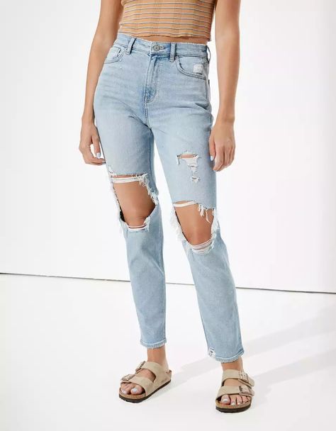 Cute Mom Jeans, Ripped Mom Jeans, Free Jeans, High Waisted Mom Jeans, Curvy Jeans, Jeans Kids, Mens Outfitters, Colored Denim, American Eagle Outfitters Jeans