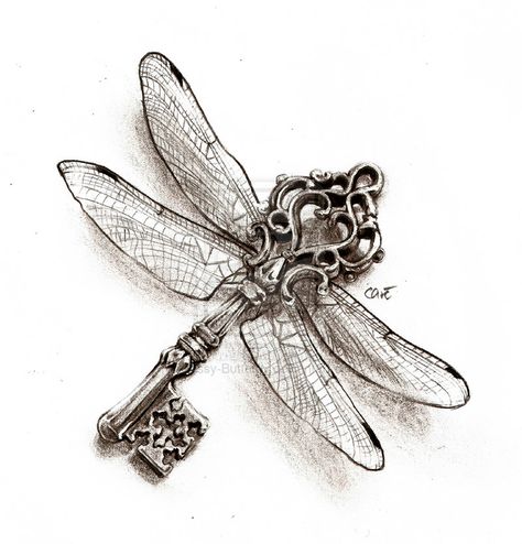 Key of the Dragonfly (Tattoo) by CassandraReitzig Gecko Tattoo, Dragonfly Tattoo, Gecko, Harry Potter, Pencil, Deviantart, Key