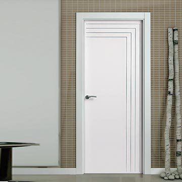 The beautiful prefinished San Rafael Lacada 914 Door with "D" groove designs. #directdoors #lacadadoors Indoor Doors Modern, Fire Doors Design, Pintu Interior, Model Pintu, Interior Door Styles, Flush Door, Internal Wooden Doors, Stylish Doors, Fire Door