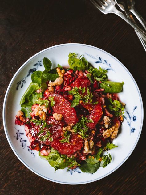 Cranberry and Grapefruit Salad Recipe | Saveur Grapefruit Recipes, Grapefruit Salad, Cranberry Relish, Green Salad Recipes, Winter Salad, Braised Chicken, Chicken Stuffed Peppers, Holiday Cooking, Winter Food