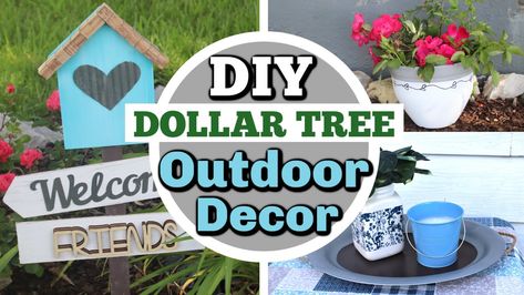 Dollar Tree Outdoor Decor, Tree Outdoor Decor, Outdoor Decor Ideas, Diy Porch Decor, Diy Summer Crafts, Diy Xmas Gifts, Diy Porch, Diy Dollar Tree Decor, Dollar Tree Decor