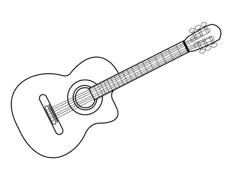 Printable Acoustic Guitar Coloring Page Guitar Coloring Page, Cat Printable, Pete The Cat, Nature Art Painting, Fabric Book, Free Printable Coloring Pages, Printable Coloring Pages, Acoustic Guitar, Coloring Page