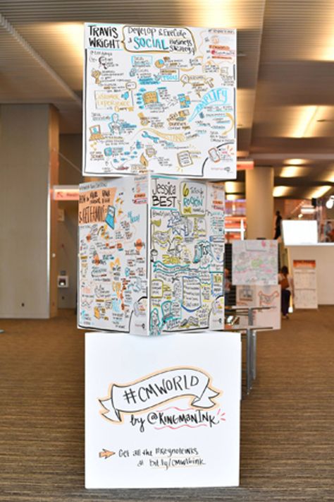 Steal These Ideas to Make Your Conference More Fun | BizBash Event Marketing Plan, Conference Branding, Conference Themes, Conference Program, Graphic Facilitation, Event Security, Orange Chair, Workshop Design, Wall Of Fame