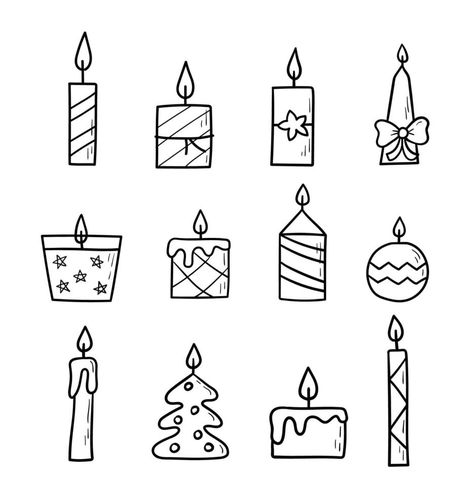 Candle hand drawn set. Doodle sketch. Vector linear burning candles on white background. Pic Candle Doodle Art, Pic Candle Doodle, Candle Doodle, Bujo Themes, Candle Clipart, Coloring Stuff, Pic Candle, Candle Drawing, Fall Coloring