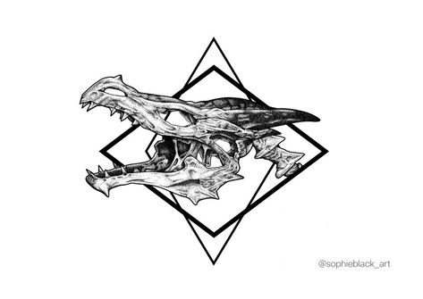 Skyrim Drawing, Elder Scrolls Tattoo, Skyrim Tattoo, Skyrim Dragon, Cobra Tattoo, Dragon Skull, Elder Scrolls V Skyrim, Paint Tool Sai, Skull Tattoo Design