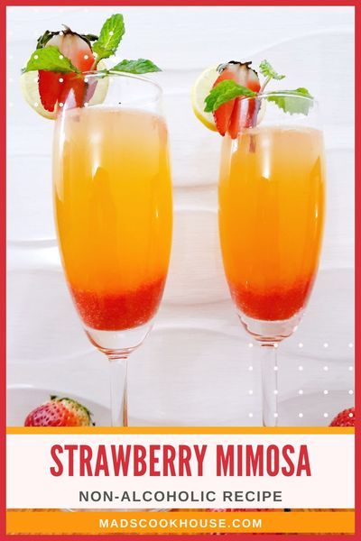 Virgin Strawberry Mimosa, Virgin Mimosa Recipe Brunch, Virgin Breakfast Drinks, Virgin Cocktails Recipes Non Alcoholic, Virgin Summer Cocktails, Virgin Drinks For Parties, Mocktails For Brunch, Virgin Brunch Drinks, Best Virgin Cocktails