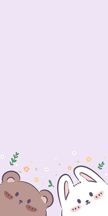 Rabbit Bear Wallpaper, Bear And Rabbit Wallpaper, Bunny Bear Wallpaper, Bear And Bunny Wallpaper, Bunny And Bear Wallpaper, Purple Cute Wallpaper, Cute Anime Bear, Emoji Japanese, Rabbits Cartoon