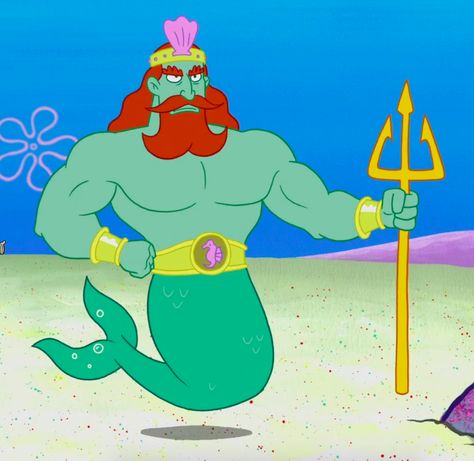 King Neptune Tattoo, King Neptune Spongebob, Neptune Tattoo, Spongebob Costume, Spongebob Tattoo, King Neptune, Poseidon Tattoo, King Pic, Spongebob Cartoon