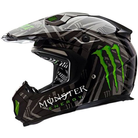 Monster Energy motocross helmet. Dirt Bike Helmets, Dirt Bike Gear, Motocross Gear, Hot Potato, Motocross Helmets, Bike Stickers, Racing Helmets, Helmet Design, Bike Reviews