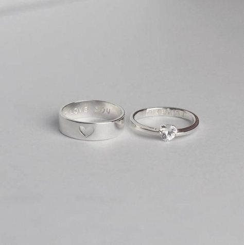 Couple Ring Set Promise Rings For Couples His And Her | Etsy Gift Idea For Couples, Matching Promise Rings, Rings For Couples, Rings Promise, Promise Ring Set, Promise Rings For Couples, Couples Ring Set, Gold Diamond Wedding Band, Best Engagement Rings