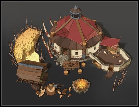 ArtStation - Orc Cabin, Sebastian Wagner Environmental Architecture, The One Ring, Fantasy Village, Monster Illustration, Cubicle, One Ring, World Of Warcraft, Art Reference Photos, Legend Of Zelda