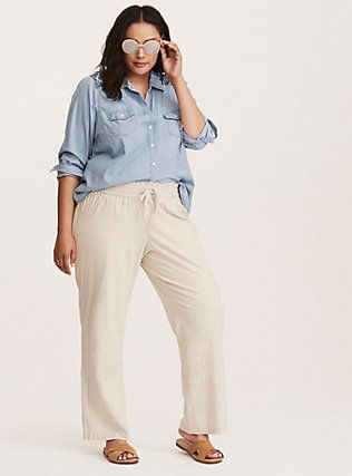 Stretch Linen Beach Pants, STONE Linen Pants Outfit Plus Size, Plus Size Linen Pants Outfit, Linen Pants Outfit Summer, Curvy Fashion Summer, Linen Beach Pants, Linen Pants Outfit, Plus Size Linen, Summer Pants Outfits, Cotton Linen Pants