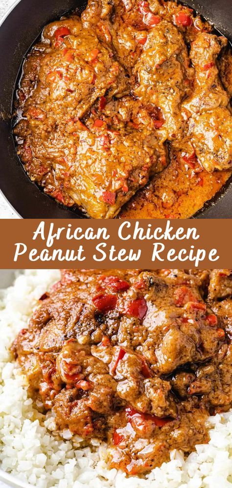 African Chicken Peanut Stew: A Taste of Tradition African Chicken Peanut Stew, also known as groundnut stew, is a delicious and hearty dish that originates from West Africa. This flavorful stew combines the richness of peanuts with tender chicken and an array of spices to create a truly unforgettable culinary experience. History and Origin of […] The post African Chicken Peanut Stew Recipe appeared first on Cheff Recipes. African Peanut Stew Crockpot, Nigerian Peanut Stew, Chicken Recipes African, Curry Stew Chicken, Peanut Butter Stew African, Peanut Butter Stew Chicken, Peanut Chicken Stew, African Peanut Chicken, Recipes With Peanuts Dinner