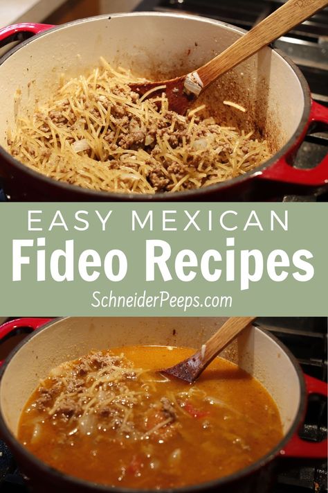 Mexican Fideo Rice, Fedio Mexican, How To Make Fideo With Ground Beef, Beef Fideo Recipe, Fideo Recipe Mexican Easy, Fedio Mexican Recipe, Fideo With Ground Beef Recipes, Authentic Fideo Recipe Mexican, Fideo Noodle Recipes