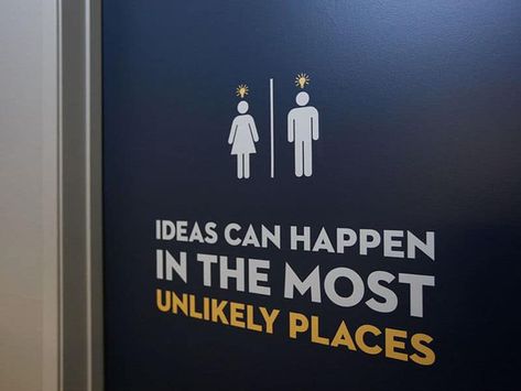 Washroom Signage, Funny Toilet Signs, Wc Sign, Office Graphics, Door Signage, Office Wall Design, Creative Office Space, Toilet Sign, Office Design Ideas