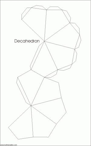 Net decahedron Diamond Template, Origami Shapes, Paper Diamond, Boxes Diy, Geometric Origami, 3d Paper Art, Concrete Crafts, 3d Shape, Paper Art Craft