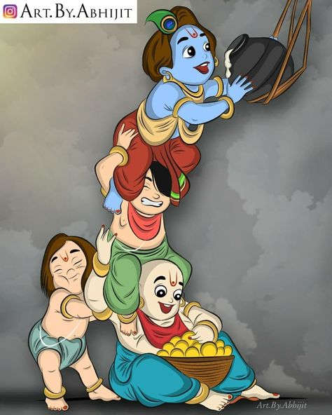 Krishna Balram, Cartoons Krishna, Ganesha Drawing, Drawing Competition, Krishna Drawing, Durga Painting, Concept Art Tutorial, Krishna Janmashtami, Krishna Radha Painting