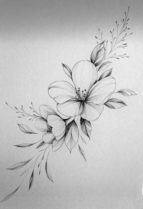 Feather Flowers Tattoo, Flower On Back Tattoo, Flower Line Drawing Botanical Illustration, Abstract Flower Tattoos, Magnolia Tattoo, Orchid Tattoo, Soul Tattoo, Wildflower Tattoo, Tattoos For Women Flowers