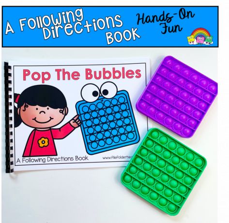 Back To School Freebie: Bubble Pop Fidget Book Pop It Activities, Fidget Book, Free File Folder Games, August Activities, Prek Learning, Intervention Activities, Classroom Helpers, Morning Tubs, Behavior Therapy