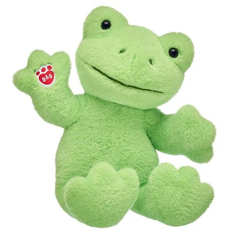 Build a Bear <3 Spring Green Frog, Build A Bear Frog, Frog Stuffed Animal, Green Fur, Green Frog, Frog And Toad, Colorful Gifts, Blue Gift, Cute Stuffed Animals