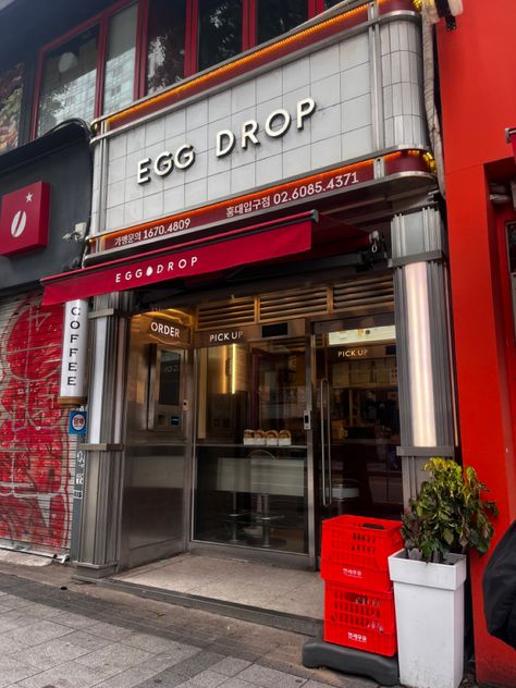 Authentic Egg drop in Seoul that we didn’t get to try bcos the servers were out smoking 🤣 Cafe In Seoul, Cafe Seoul, Korean Cafe, Egg Drop, Korea Travel, Cafe Shop, Drop In, Retail Design, Travel Bucket