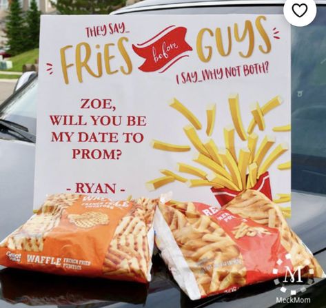 Prom Proposal Ideas, Mormon Prom, Girl Ask Guy, Dance Proposals, Prom Proposals, Cute Homecoming Proposals, Cute Prom Proposals, French Potatoes, Dance Proposal