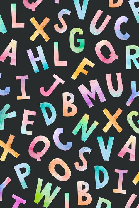 Alphabet Background, Back To School Wallpaper, Teacher Wallpaper, Abc Patterns, Kids Background, Watercolor Lettering, Cool Backgrounds Wallpapers, K Wallpaper, Collage Background