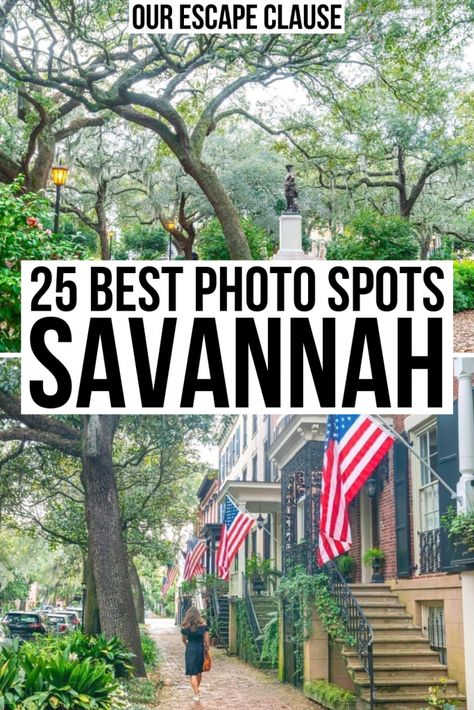 25 Gorgeous Savannah Photo Spots (+ Map!) - Our Escape Clause Must See In Savannah Georgia, Savannah Day Trip, Fun Things To Do In Savannah Georgia, Day Trip To Savannah Georgia, Top Things To Do In Savannah Georgia, Savannah Walking Tour Map, Savannah Ga Shopping, Savannah Georgia Historic District, Best Things To Do In Savannah Georgia