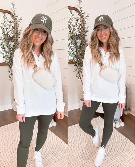 Brand: '47 curated on LTK Casual Outfits With Baseball Hats For Women, Cute Ball Cap Outfits, Tan Yankees Hat Outfit, Tan Hat Outfit Baseball, Casual Outfit With Baseball Hat, Yankee Game Outfit Women, Ny Yankees Hat Outfit, Ny Hat Outfit, Tan Hat Outfit