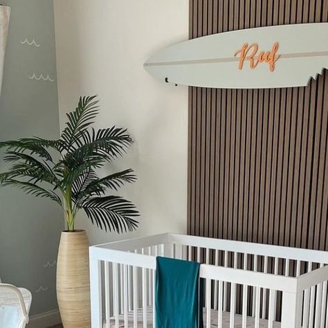 The Little Surfer Dude on Instagram: "Loving the vibes 🤙🏼🌴🌊" Surfer Theme Nursery, Beach Kids Room, Surfer Bedroom, Surfer Nursery, Shark Room, Surf Nursery, Surf Room Decor, Surfer Kids, Surfer Baby