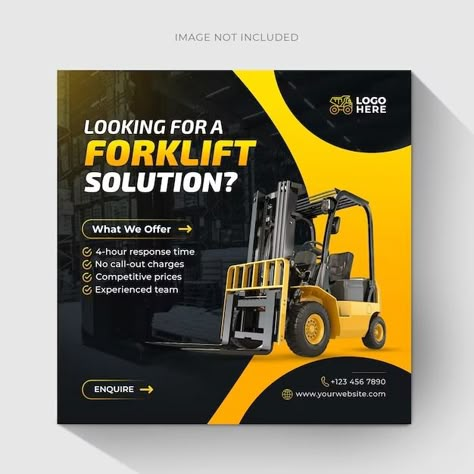 Free vectors, photos, and PSD downloads | Freepik - Freepik Forklift Design, Industrial Graphic Design, Post Template Design, Truck Mechanic, Fire Horse, Building Business, Media Kit Template, Pin Template, Social Media Advertising Design