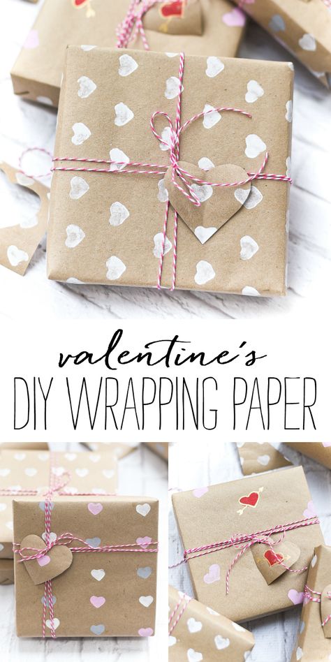 Valentine Day Wrapping Paper DIY - Homemade Wrapping Paper Tutorial for Valentine - Heart Wrapping Paper Made with Heart Stamps. Gift Wrapping Ideas For Valentines Day, Valentine Gift Wrapping Ideas, Valentine Gift Wrapping Ideas Creative, Diy Valentines Gift Wrap, Valentines Day Wrapping Ideas, Valentine’s Day Wrapping Ideas, Diy Valentines Wrapping Paper, Christmas Wrapping Paper Diy, Valentines Day Wrapping