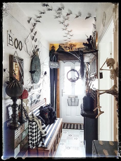 Halloween Hallway, Moody Cottagecore, Anaglypta Wallpaper, Cottagecore Christmas, Handmade Clocks, Bath Tray, Second Hand Shop, Chalk Drawings, Mini Frames