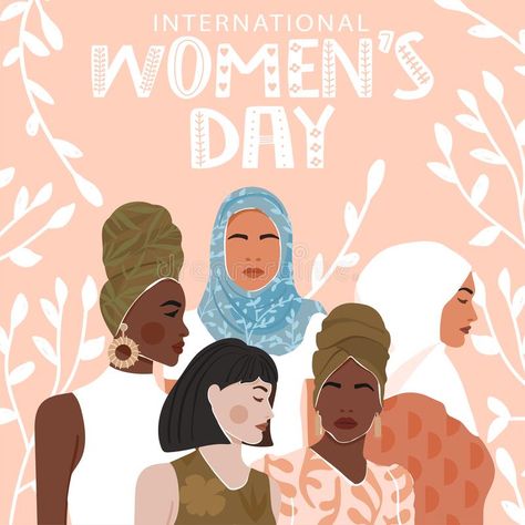 International Women`s Day greeting card. Abstract woman portrait different natio #Sponsored , #Paid, #AFFILIATE, #Day, #International, #portrait, #greeting Womens Day Painting, International Woman's Day Design, Feminism Illustration, Courageous Conversations, National Womens Day, Different Nationalities, Women Empowerment Art, International Days, Mothers Day Poster