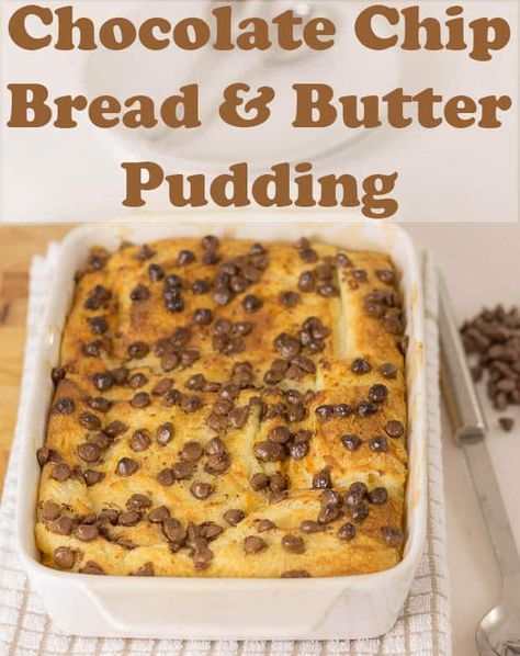 Chocolate chip and vanilla bread and butter pudding is just chocolate pudding heaven! It's an easy bread and butter pudding recipe with an indulgent twist which makes a most memorable dessert! This healthy bread and butter pudding does not use cream and only the very smallest amount of butter is used to keep it's authenticity. #neilshealthymeals #breadandbutterpuddingrecipe #breadpuddingdessert #chocolatechipbreadpudding #chocolatechipbreadandbutterpudding Vanilla Bread, Bread And Butter Pudding Recipe, Chocolate Chip Bread Pudding, Bread Pudding Dessert, Chocolate Pudding Desserts, Easy Puddings, Butter Pudding, Chocolate Chip Bread, Bread And Butter Pudding