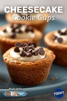 Mini Cheesecake Cookie Cups, Cream Cheese Brownie Bites, Cheesecake Cookie Cups Recipe, Cream Cheese Cups Desserts, Cookie Dough Cheesecake Bites, Mini Muffin Cookie Cups, Cream Cheese Cookie Cups, Cream Cheese Bites Desserts, Cookie Dough In Muffin Tin