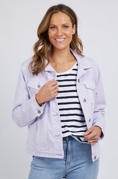 The Tilly Jacket by @elmlifestyle will add a pop of colour to your wardrobe this season! 😍 A classic denim jacket detailing in a pastel purple stretch denim fabric makes it an easy and comfortable style to throw on over any casual outfit! 🥰 @ebony_boutique on Instagram #denim #outfit #clothing #womenswear #ootd #streetwear #outfitoftheday #streetstyle #womensfashion #autumn #knitwear #clothes #fashion #stylish #instafashion #apparel #jeans #streetfashion #outfitinspiration #nzmade #auckland Purple Denim Jacket, Purple Denim, Autumn Knitwear, Forest Hill, Stretch Denim Fabric, Classic Denim Jacket, Homewares Shop, Lifestyle Store, Home Lifestyle