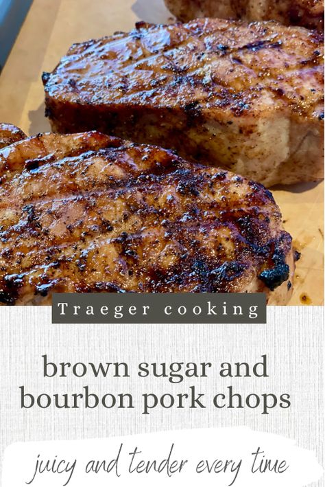 Make tender and delicious pork chops with this recipe for brown sugar and bourbon sauce. Bourbon Glazed Pork Chops, Bourbon Pork, Bourbon Pork Chops, Thick Pork Chop Recipe, Glazed Pork Chops Recipes, Pork Loin Chops Recipes, Pork Chop Brine, Pork Chops And Applesauce, Best Pork Chop Recipe