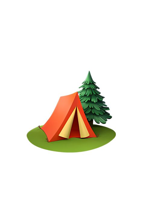 The emoji 🏕️ depicts a small tent with a triangular roof and a door flap. The tent is set on a grassy patch with a few trees in the background. The overall appearance of the emoji is simple and cartoonish, with a few details such as the tent poles and the grass blades visible. The color scheme is predominantly green and brown, with a touch of blue for the sky. Camping Emoji, Tree Emoji, Emoji Tattoo, Grand Theft Auto Artwork, Apple Emojis, Snap Stickers, Lego Hotel, Geometric Photography, Icon Emoji