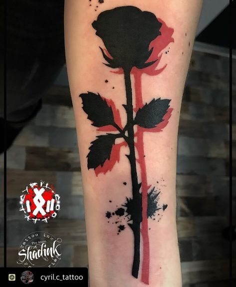 Black And Red Rose Tattoo, Rose Tattoo Black, Rose Tattoo On Hip, Rose Tattoo On Ankle, Rose Vine Tattoos, Tattoo Fairy, Rose Tattoo Sleeve, Black Rose Tattoos, Red Rose Tattoo