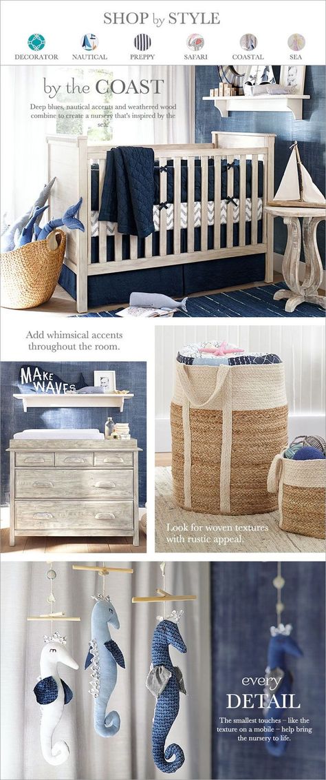 Boy Nursery Nautical, Sailboat Nursery, Nursery Nautical, Pottery Barn Baby, Boy Nursery Themes, Baby Furniture Sets, Decor Pottery, Kids Room Paint, Baby Boy Bedding