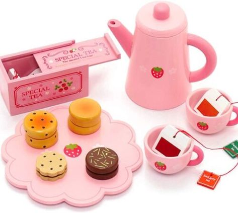 (eBay) Find many great new & used options and get the best deals for Mother Garden wooden toy - wild strawberry tea set with teapot - playful #1 at the best online prices at eBay! Free shipping for many products! Mother Garden, Different Types Of Tea, Strawberry Kitchen, Strawberry Tea, Bbq Set, Sushi Set, Wild Strawberry, Kawaii Toys, Kids Wooden Toys