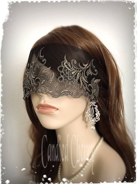 Black Gold Lace Mask Veil-Mysterious Masquerade Ball Versailles Party Halloween Mardi Gras Eye Mask- Versailles Party, Masquerade Mask Full Face, Masquerade Ball Outfit, Lace Blindfold, Black Masquerade Mask, Mask Aesthetic, Butterfly Mask, Masked Ball, Mask Masquerade