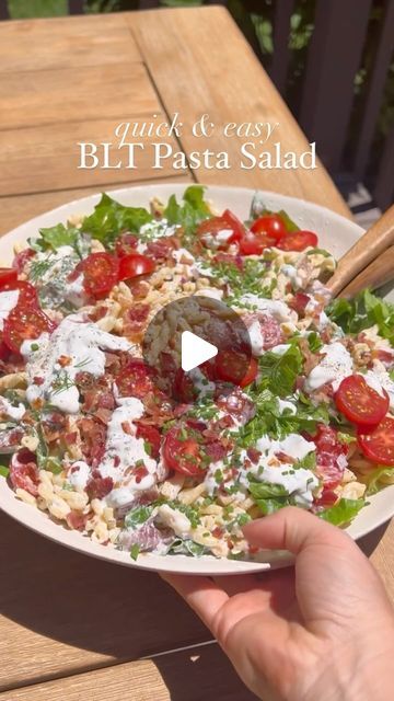 Dill Ranch Dressing, Blt Pasta, Blt Pasta Salads, Edible Seeds, Chickpea Pasta, Summer Barbecue, Fresh Dill, Group Meals, Ranch Dressing