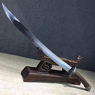 Amazon.com : Chinese Sword, Broadsword(Damascus Steel in China/Folded Steel Blade, Alloy, Rosewood) Length 29" : Sports & Outdoors Chinese Broadsword, Types Of Swords, Cool Swords, Cool Knives, Damascus Steel, Damascus, Hand Forged, Larp, Pins