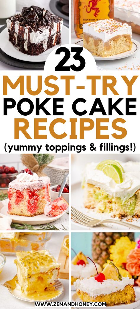 Best Poke Cake Recipes – If you love making poke cakes, you have to read on this amazing selection of the best poke cakes ever! From refreshing pineapple poke cake to decadent chocolate poke cake, and festive holiday poke cake recipes, you will find something for your choosing! Jell-o poke cakes, pudding poke cakes, poke cakes with sweetened condensed milk, Oreo poke cake, best easy poke cake. Dessert cakes. Poke Cake Box Cake, Poke Cake Recipes With Pudding, Dreamcycle Poke Cake, Ultimate Chocolate Poke Cake With Marshmallow Fluff, Poke Cake Filling, Cake With Condensed Milk Poke, Sheet Pan Poke Cake, Poke Hole Cakes, Snickerdoodle Poke Cake 12 Tomatoes