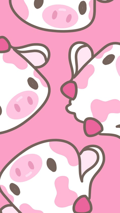 Candy Phone Wallpaper, Cute Strawberry Cow Wallpaper, Pink Cow Wallpaper, Strawberry Cow Wallpaper, Iphone Wallpaper Pink Aesthetic, Southern Wallpaper, Pink Aesthetic Background, Cute Strawberry Cow, Wallpaper For Computer